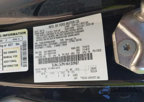 2017 Lincoln Mkz Reserve z USA, uszkodzony, nr VIN 3LN6L5E99HR620987